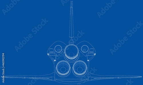 Space shuttle. Vector rendering of 3d