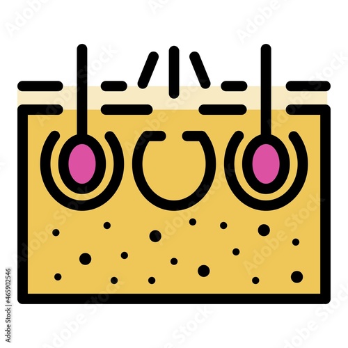 Cosmetic hair removal icon. Outline cosmetic hair removal vector icon color flat isolated