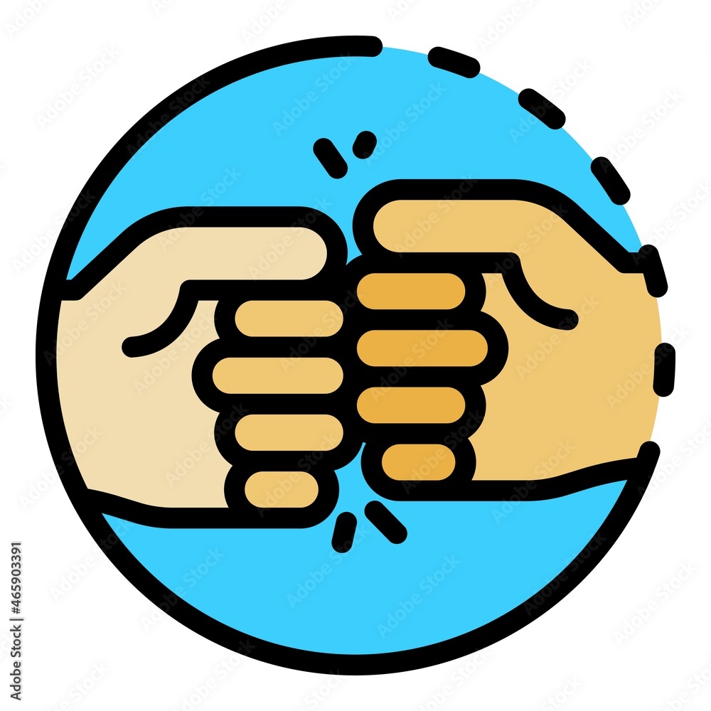 Greeting with fists icon. Outline greeting with fists vector icon color flat isolated Greeting with fists icon. Outline greeting with fists vector icon color flat isolated