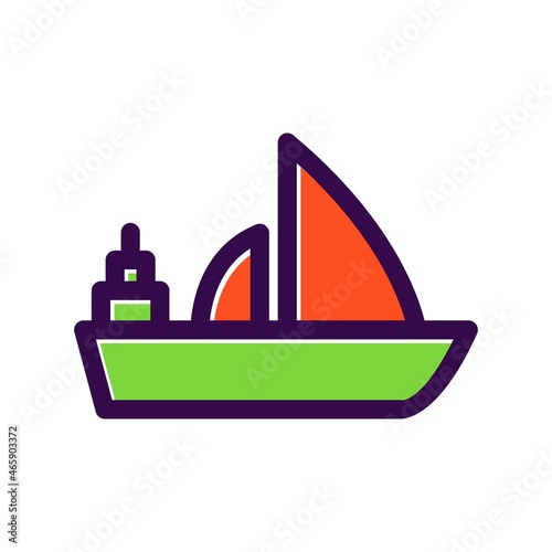 Ship Filled Vector Icon Design