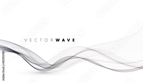 Vector abstract flowing wave lines isolated on white background. Design element for wedding invitation, greeting card