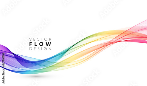 Vector abstract colorful flowing wave lines isolated on white background. Design element for wedding invitation, greeting card