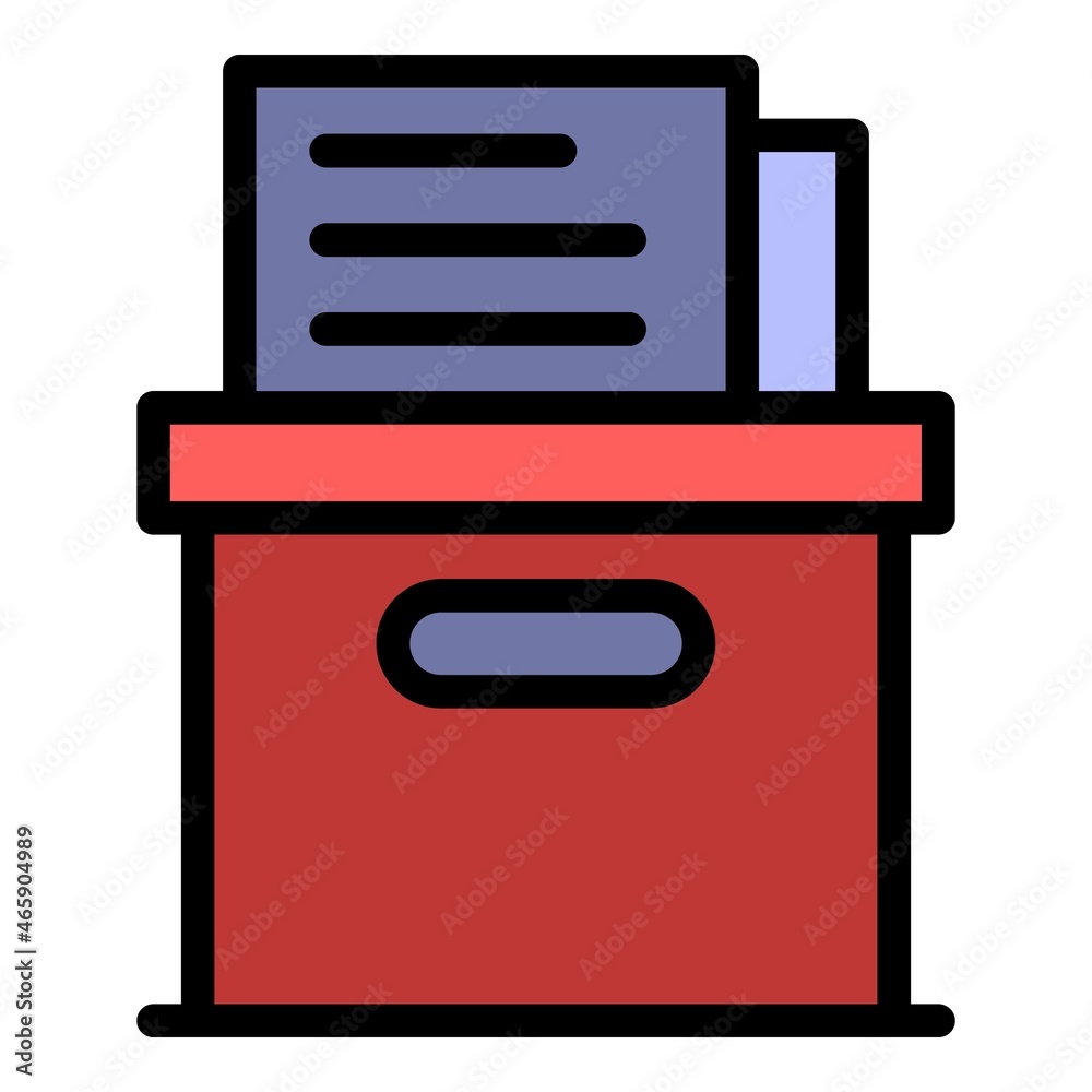 Vote box icon. Outline vote box vector icon color flat isolated Vote box icon. Outline vote box vector icon color flat isolated