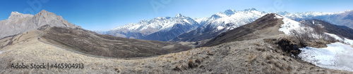 Caucasus, Ossetia. Panorama from the slope of Dashsar mountain. © Эдуард Манукянц