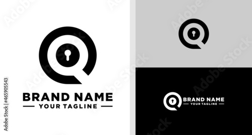 LETTER Q LOGO LOCK NEGATIVE SPACE MONOGRAM