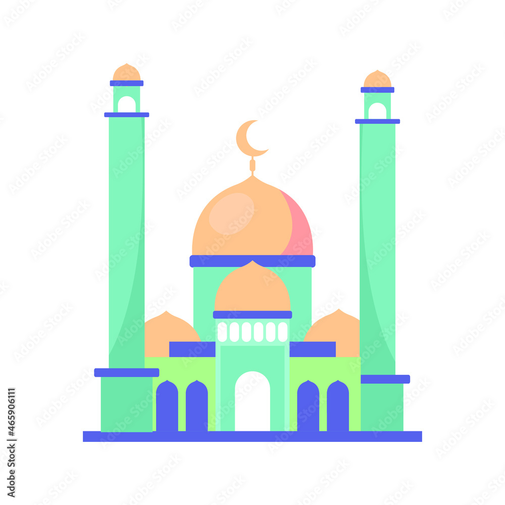 mosque masjid building architecture prayer design vector illustration 