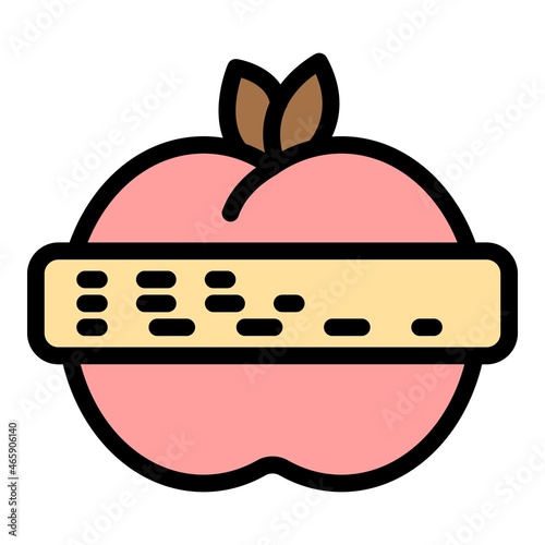 Agronomist apple icon. Outline agronomist apple vector icon color flat isolated