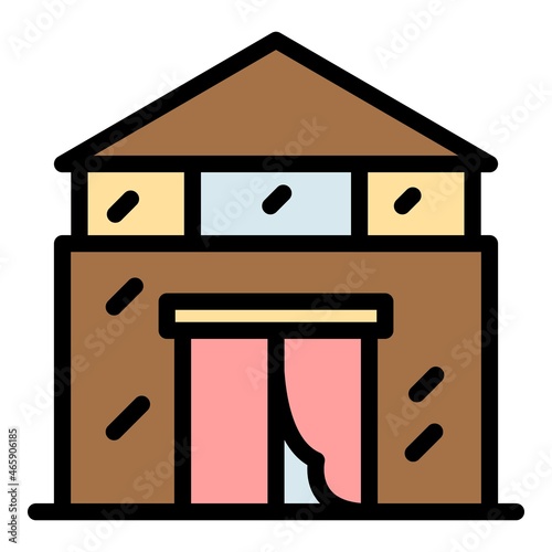 Agronomist building icon. Outline agronomist building vector icon color flat isolated