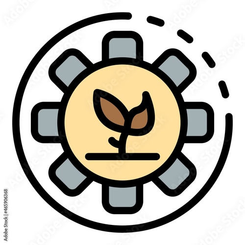 Gear system agronomist icon. Outline gear system agronomist vector icon color flat isolated