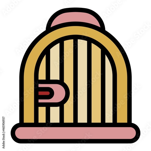 Groomer pet box icon. Outline groomer pet box vector icon color flat isolated