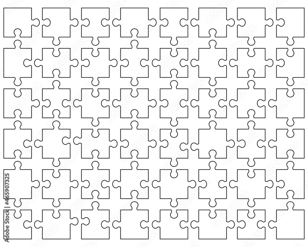 Illustration of separate parts of white puzzle Illustration of separate parts of white puzzle