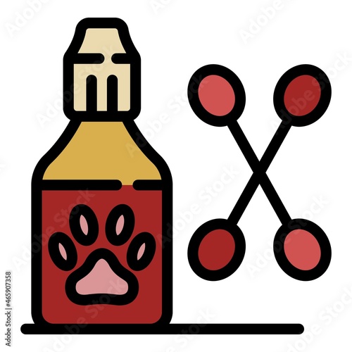 Groomer bottle icon. Outline groomer bottle vector icon color flat isolated