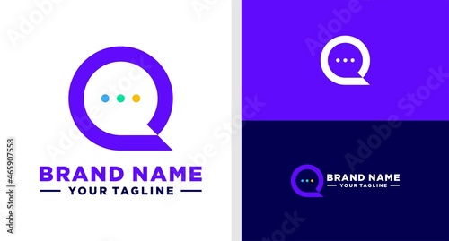LETTER Q LOGO BUBBLE CHAT NEGATIVE SPACE