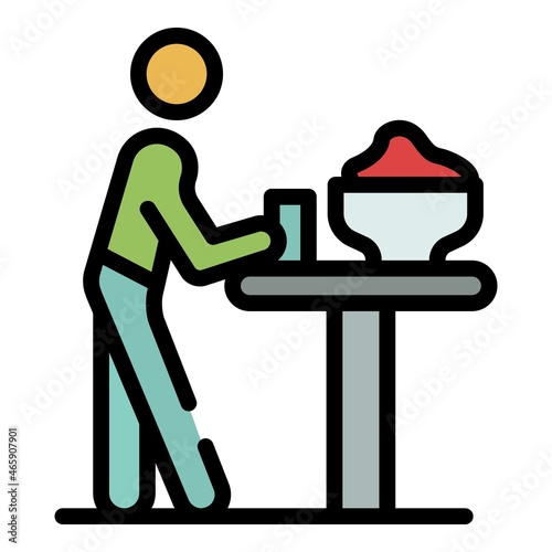 Butler bar table icon. Outline butler bar table vector icon color flat isolated