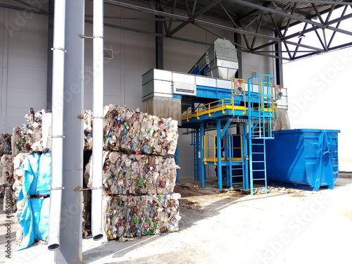 Waste recycling station. Waste sorting. Separate garbage collection.