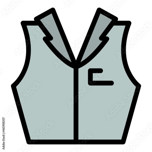Croupier vest icon. Outline croupier vest vector icon color flat isolated