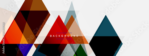 Color triangles composition, geometric abstract background. Techno or business concept, pattern for wallpaper, banner, background, landing page