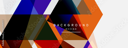 Color triangles composition, geometric abstract background. Techno or business concept, pattern for wallpaper, banner, background, landing page