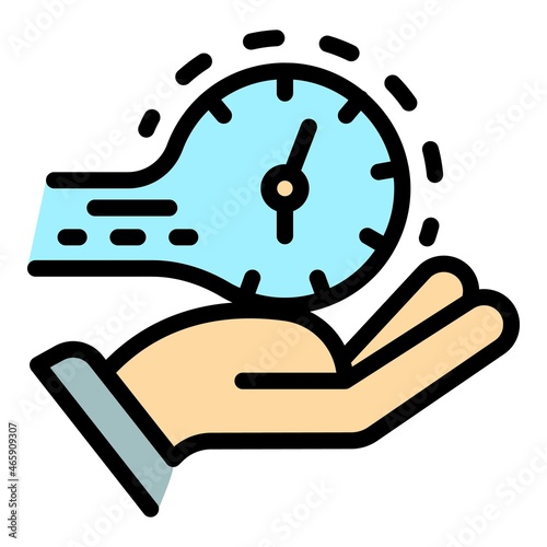 Keep parcel shipping icon. Outline keep parcel shipping vector icon color flat isolated