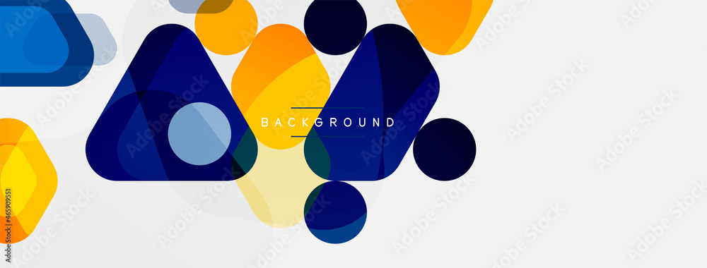Abstract round geometric shapes and circles background. Trendy techno business template for wallpaper, banner, background or landing