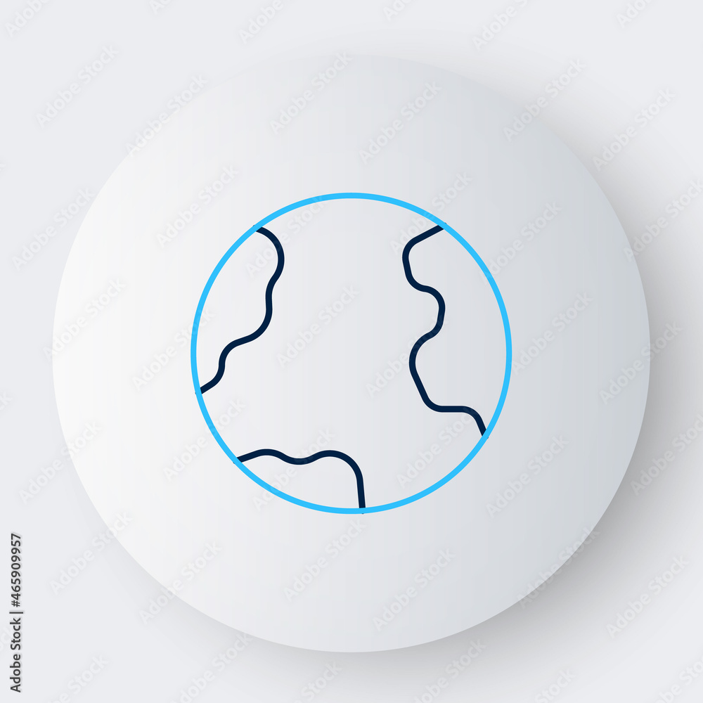 Line Earth globe icon isolated on white background. World or Earth sign. Global internet symbol. Geometric shapes. Colorful outline concept. Vector Line Earth globe icon isolated on white background. World or Earth sign. Global internet symbol. Geometric shapes. Colorful outline concept. Vector