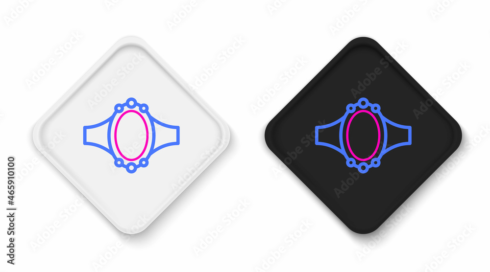 Line Diamond engagement ring icon isolated on white background. Colorful outline concept. Vector Line Diamond engagement ring icon isolated on white background. Colorful outline concept. Vector
