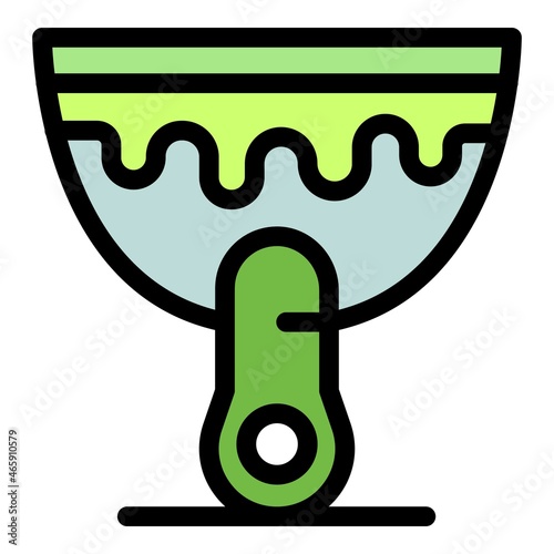 Scraper putty knife icon. Outline scraper putty knife vector icon color flat isolated