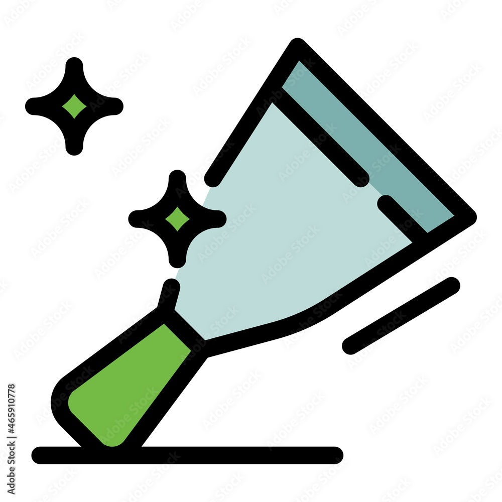 Work putty knife icon. Outline work putty knife vector icon color flat isolated Work putty knife icon. Outline work putty knife vector icon color flat isolated