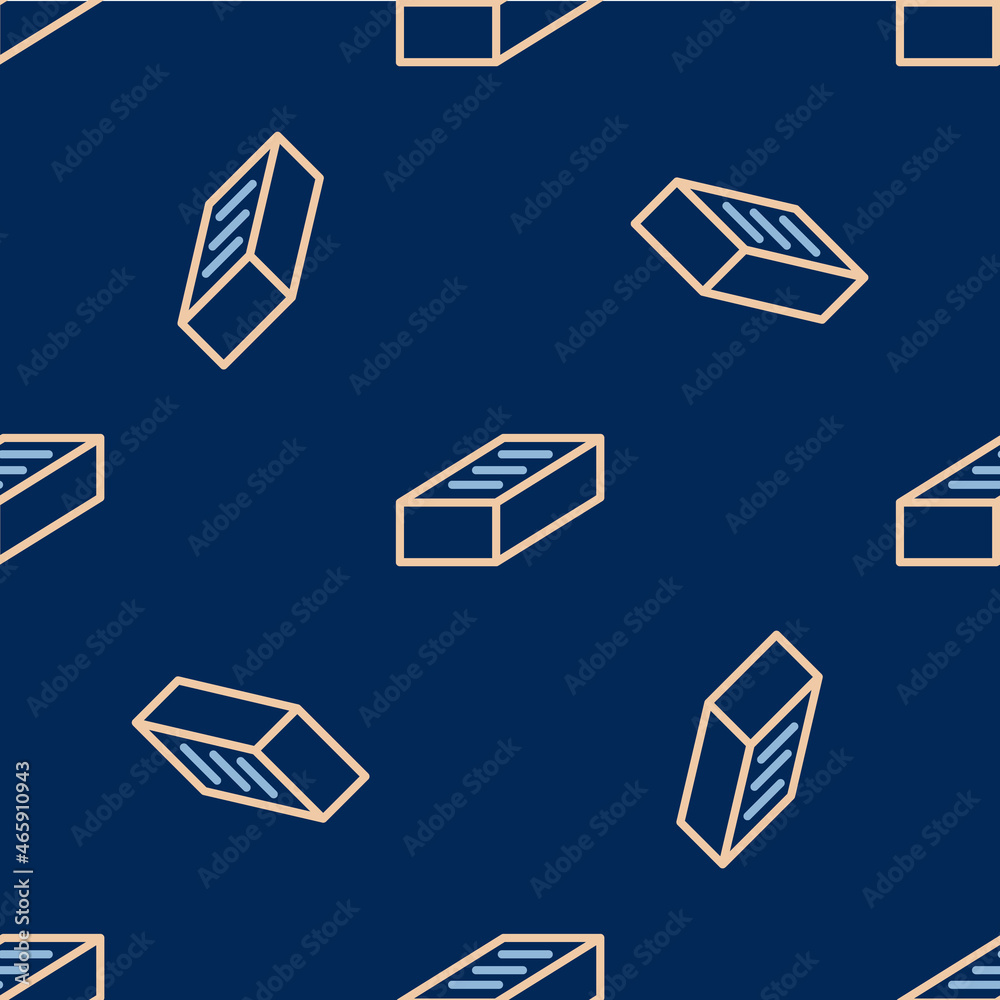 Line Brick icon isolated seamless pattern on blue background. Vector Line Brick icon isolated seamless pattern on blue background. Vector