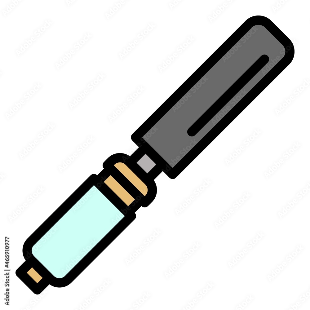 Craft chisel icon. Outline craft chisel vector icon color flat isolated Craft chisel icon. Outline craft chisel vector icon color flat isolated