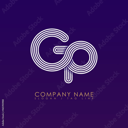 abstract geometric logo GP collapsible teamwork team geometric shapes. suitable for company
