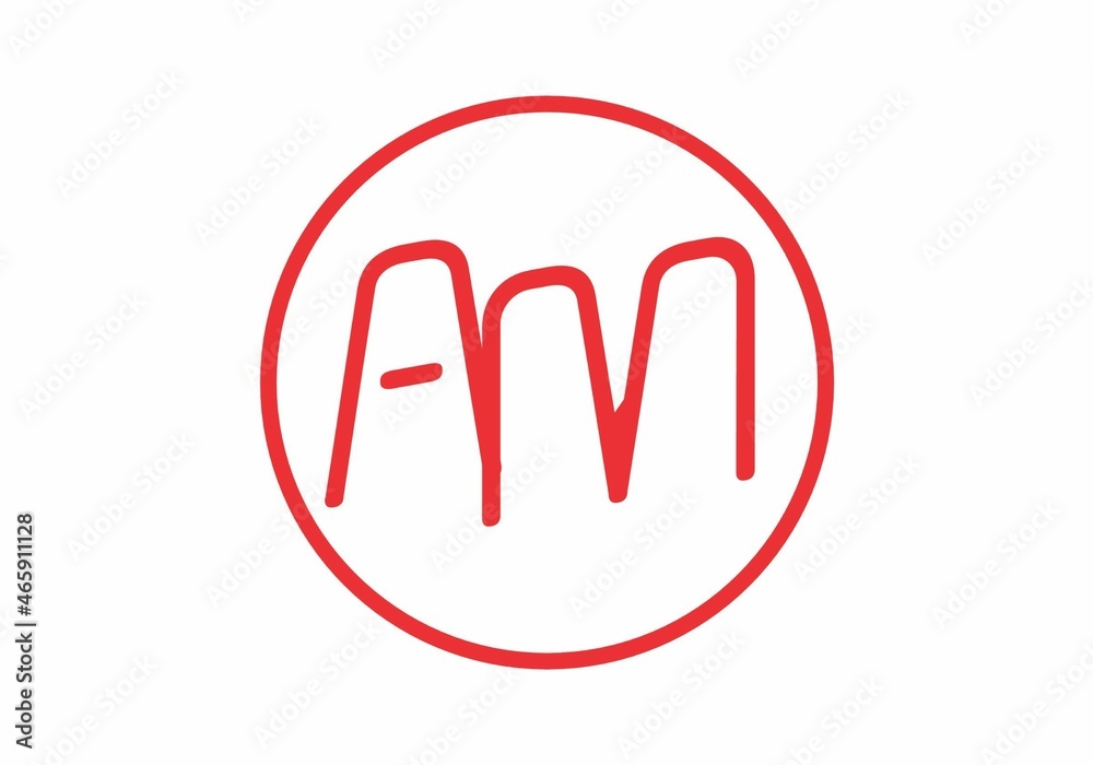 Unique shape of AM initial letter Unique shape of AM initial letter