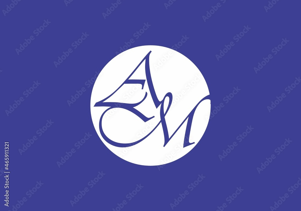 Unique shape of AM initial letter Unique shape of AM initial letter