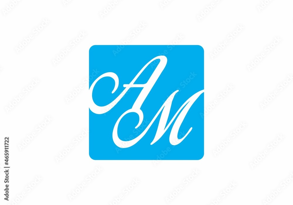 Unique shape of AM initial letter Unique shape of AM initial letter