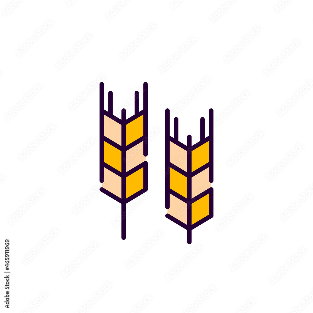 Ear of wheat grain harvesting icon. Pixel perfect, editable stroke line art icon Ear of wheat grain harvesting icon. Pixel perfect, editable stroke line art icon
