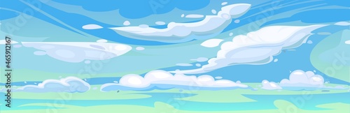 Sky background vector. Seamless Illustration in cartoon style flat design. Heavenly atmosphere. Vector