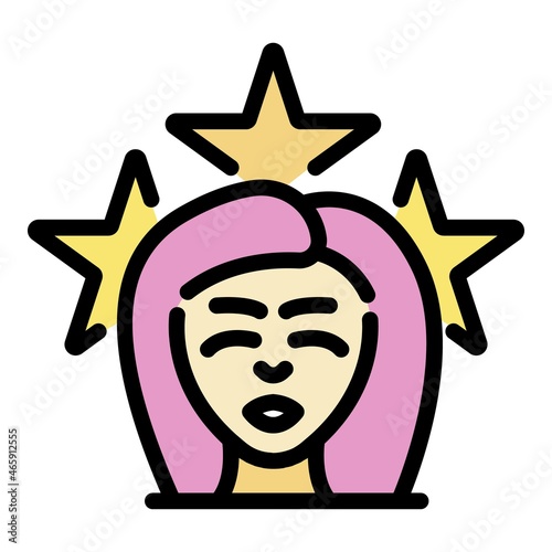 Tv presenter icon. Outline tv presenter vector icon color flat isolated