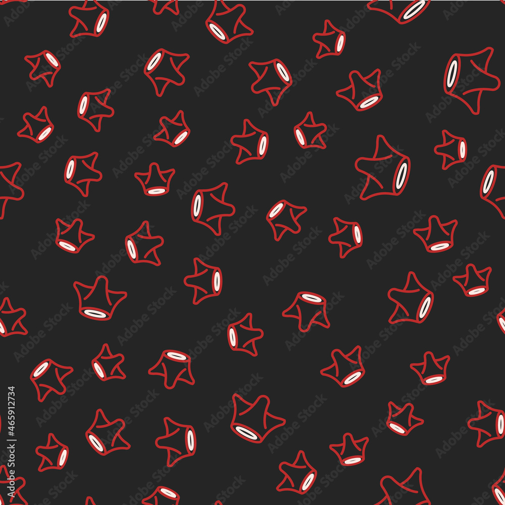 Line Tree stump icon isolated seamless pattern on black background. Vector Line Tree stump icon isolated seamless pattern on black background. Vector
