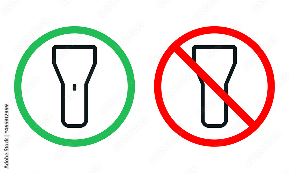 Flashlight On and Off symbol. Illustration vector. Flashlight On and Off symbol. Illustration vector.