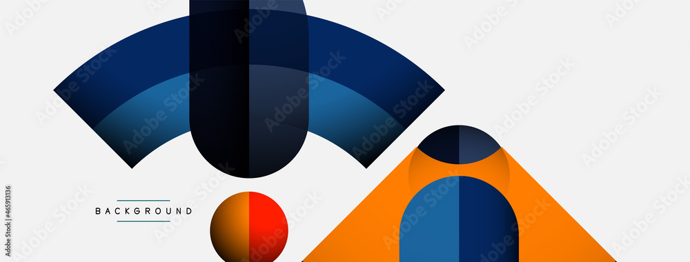 Geometric abstract background. Round shapes, circles, lines composition for wallpaper banner background or landing page Geometric abstract background. Round shapes, circles, lines composition for wallpaper banner background or landing page