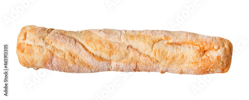 delicious fresh crispy baguette on white background to create bakery menu or your design