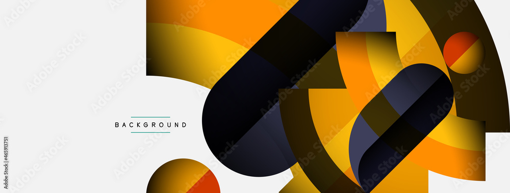 Geometric abstract background. Round shapes, circles, lines composition for wallpaper banner background or landing page Geometric abstract background. Round shapes, circles, lines composition for wallpaper banner background or landing page