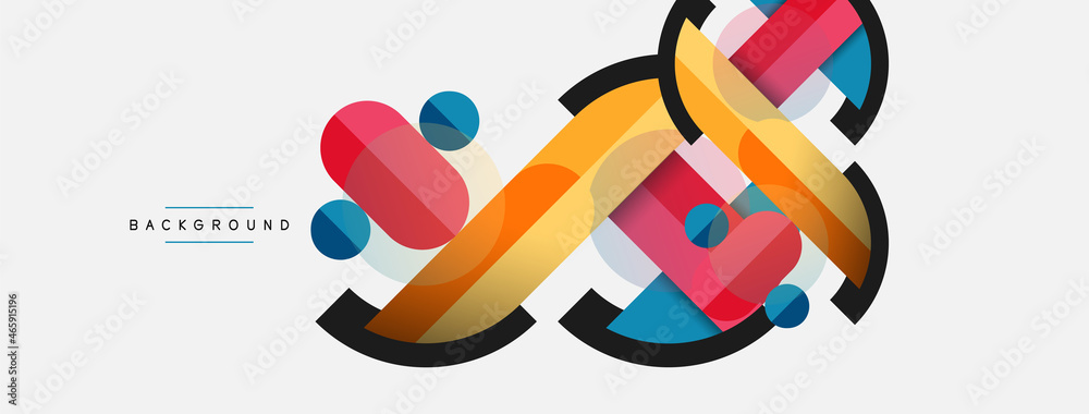 Round geometric shapes lines and circles. Vector template for wallpaper banner background or landing page Round geometric shapes lines and circles. Vector template for wallpaper banner background or landing page