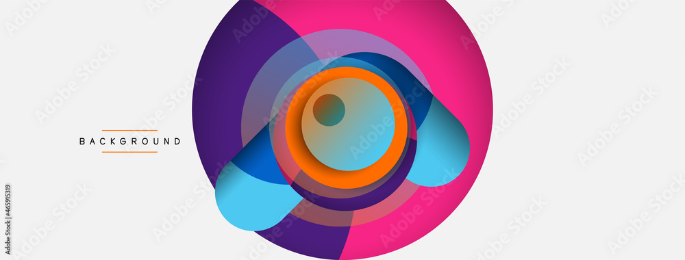 Fototapeta premium Creative geometric wallpaper. Minimal abstract background. Circles composition vector illustration for wallpaper banner background or landing page
