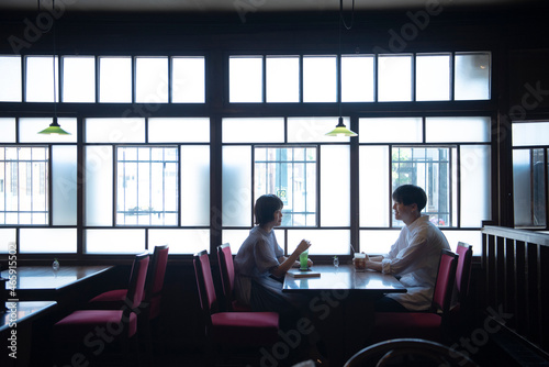 Couple in Japanese style Cafe