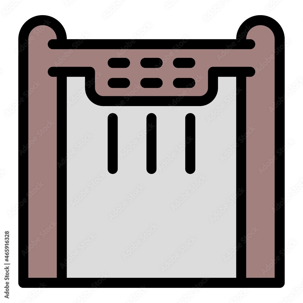 Airport metal detector icon. Outline airport metal detector vector icon color flat isolated Airport metal detector icon. Outline airport metal detector vector icon color flat isolated
