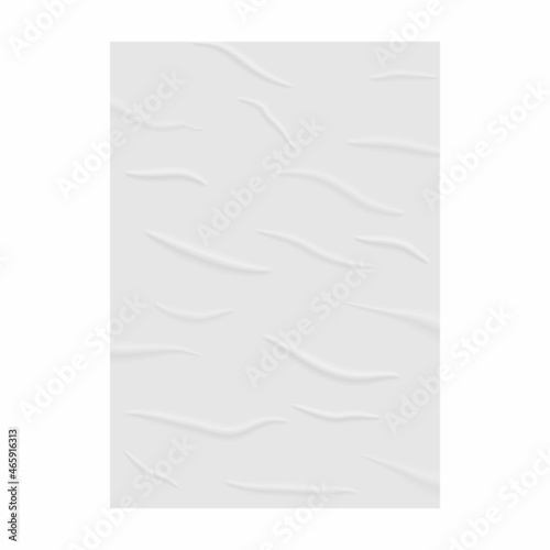 Realistic wrinkle paper with wet glued texture.