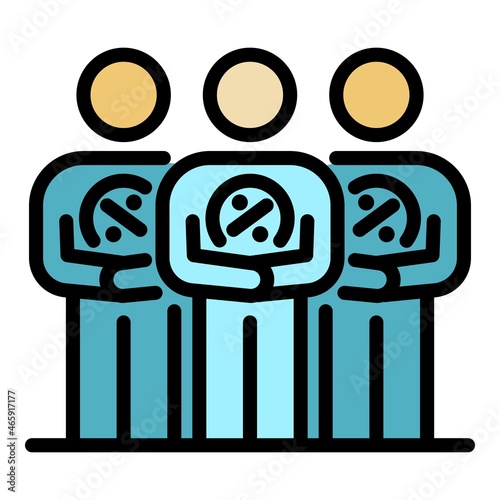Tax inspector audit icon. Outline tax inspector audit vector icon color flat isolated