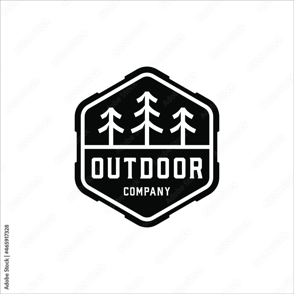 Outdoor company logo with masculine style design