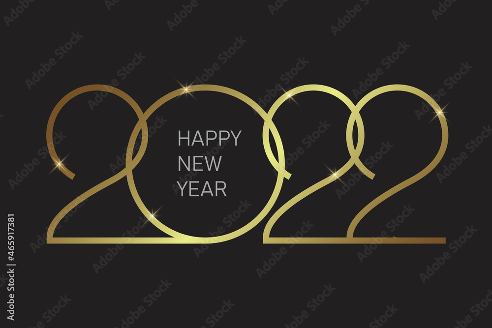 2022 New Year background with gold numbers. 2022 New Year background with gold numbers.